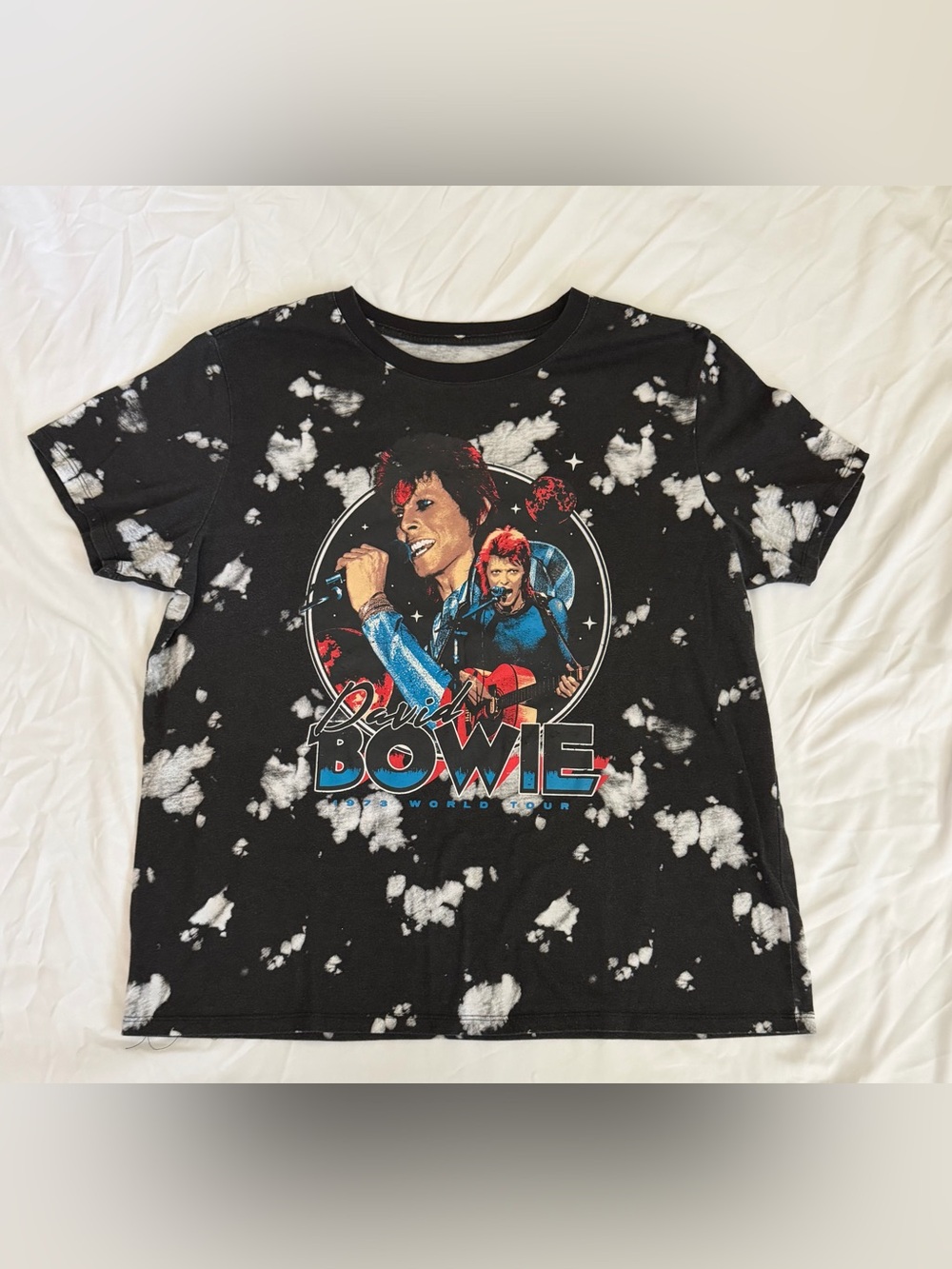 David Bowie Acid Wash Style Women’s T-Shirt - XL/XXL